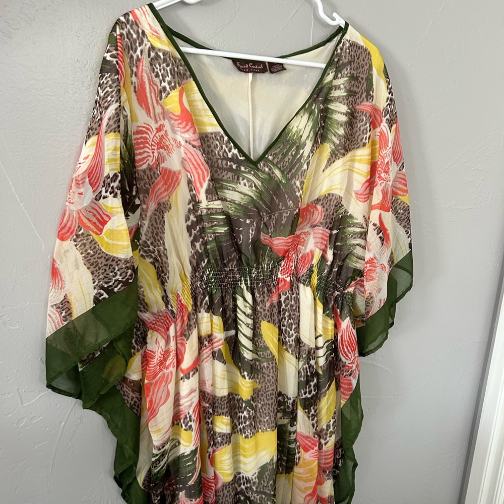 Speed Control Multicolor Tropical Swim Cover-Up - Picture 3 of 4